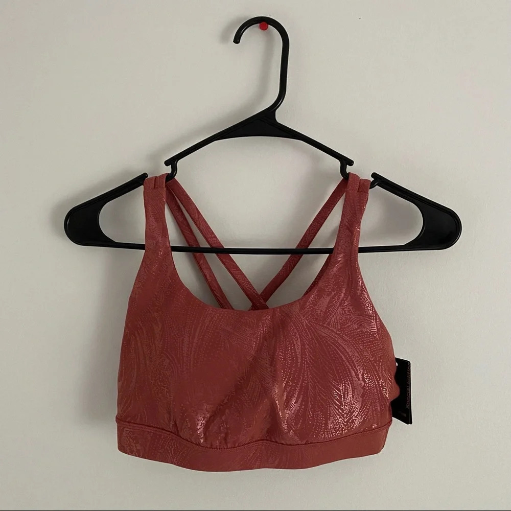 131 🆕 Lululemon Special Edition Energy Bra - Acclimatize Cranberry Pink Foil